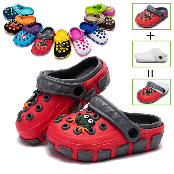 

summer slippers boys and girls cute cartoon walk sandals indoor and outdoor girls beach shoes warm cotton shoes size25-35