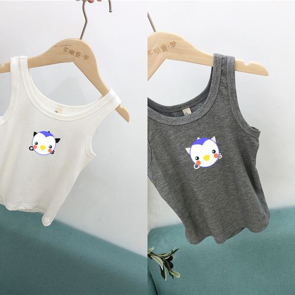 

odwgd 2020 baby girl pothole hollow letter printing solid color sleeveless 2020 baby girl pothole hollow vest vest letter printing solid col, Blue