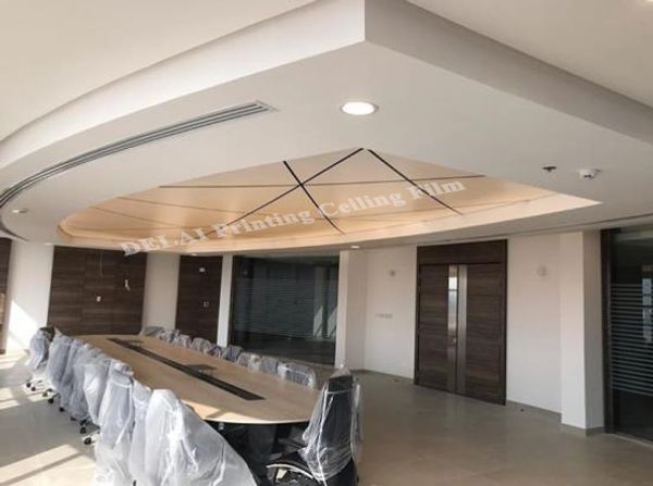 

simple lining graph printing ceiling film white background stretch ceiling film with fluorescent backlit