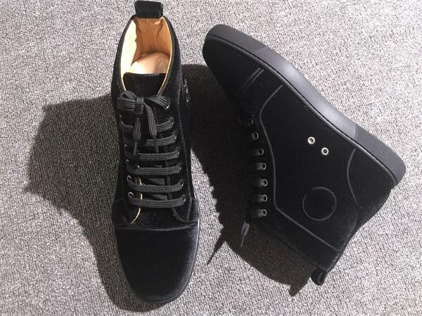 

новые поступления пара обувь красные низы замшевые туфли с низким верхом горячая fashion03 мужские красные нижние кроссовки зашнуровать повс, Black