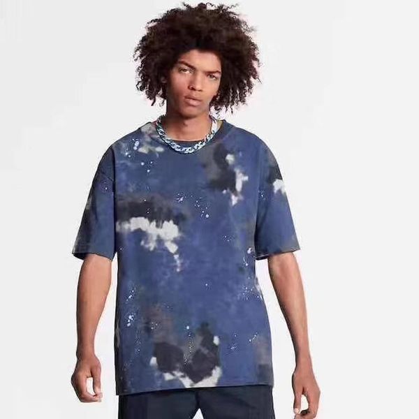 

20ss tie dye camouflage tee high street color matching t-shirt casual men women short sleeves summer skateboard tee hfymtx713, White;black