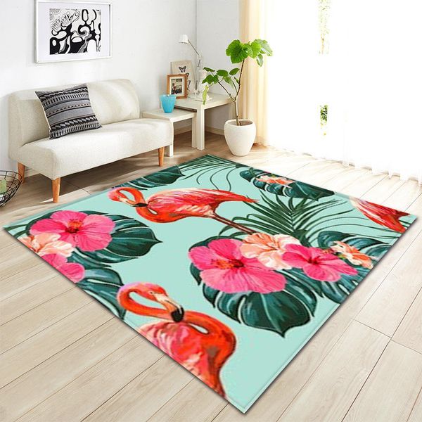 

modern cartoon pink flamigo 3d printed carpet non-slip blanket area rug yoga mat for livingroom bedroom bedside home decoration