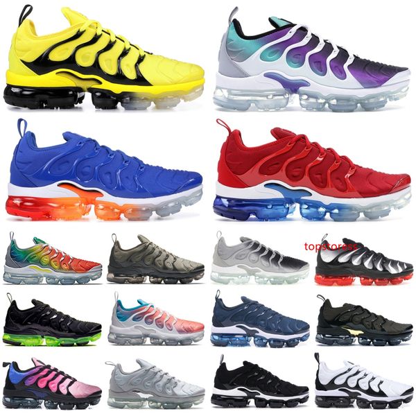 

2019 black metallic gold tn plus men designer shoes rainbow bumblebee persian violet triple black women shoes sport running sneakers