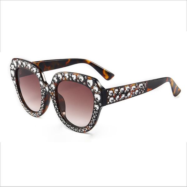 

fashion brand crystal sunglasses diamond decoration new designer elegant bling sun glasses 2019, White;black
