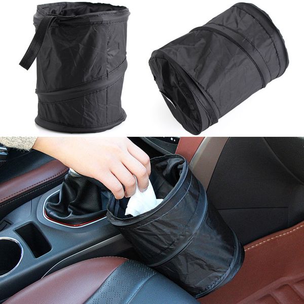 

black car auto garbage bell wastebasket trash can litter container car auto up garbage bin bag