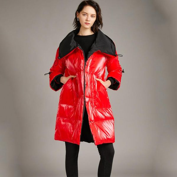 

2020 new down jacket women selling short section capless 90 white duck down jacket bright color down jacket' size s-5xl, Black