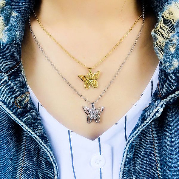 

explosion butterfly necklace accessories pendant fashion necklace, Silver