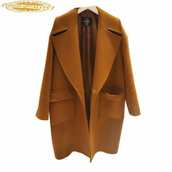 

fashion women's woolen coat plus size 5xl cashmere winter jacket women padded coats long female jackets abrigos wxf486, Tan;black