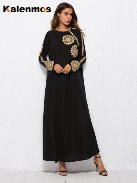 

ethnic clothing kalenmos muslim dress women appliques turkey abaya arab party modest dubai islamic ropa jilbab jubah elbise moroccan kaftan, Red