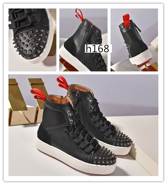 

fashion new krystal spike sock donna flat neoprene sneakers luxury mens red bottoms shoes womens rivet spiky sock junior size 37, Black
