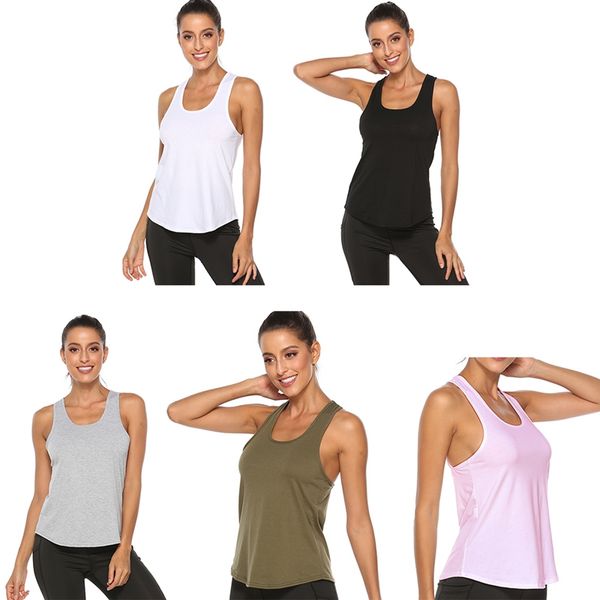 

workout tank for women sleeveless hollow-out back loosen girl lady yoga fitness vest gym exercise undershirts, Black;blue