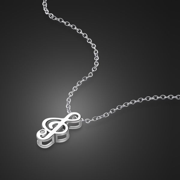 

new pop music necklace 100% 925 sterling silver fashion charm musical notes pendant women's chocker silver jewelry wholesale