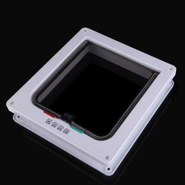 

white abs 4 ways cat door pet cat puppy dog gates door lockable dog cat kitty door safe flap gate pet supplies