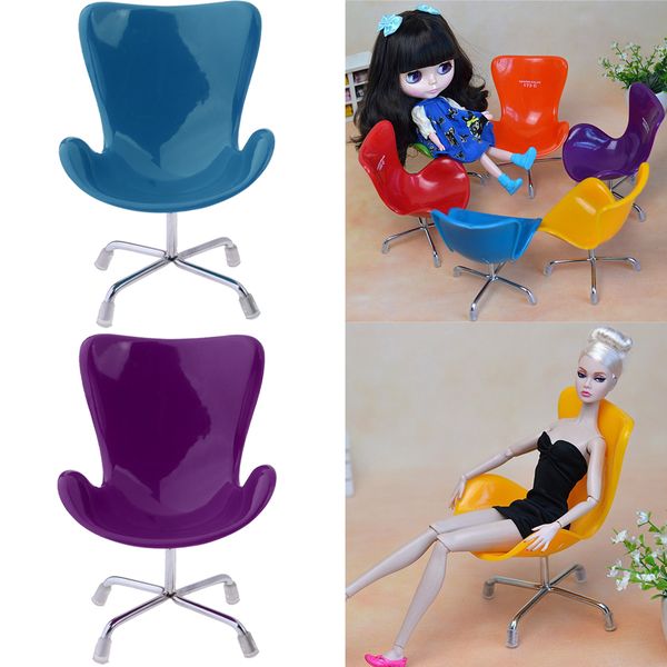 

2pcs 1/6 scale bjd doll lounge swan chair model for toys figures for blythe room life scenes decor