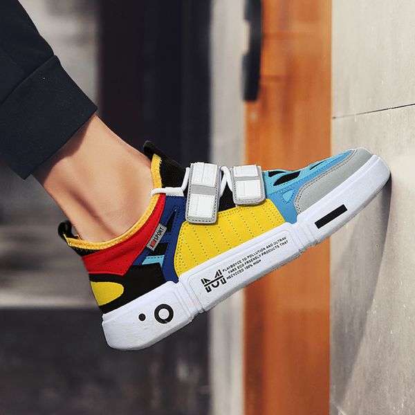 

men's chunky shoes height increase male casual shoes new fashion lace up anti-slip man sneakers thick sole footwear, Black