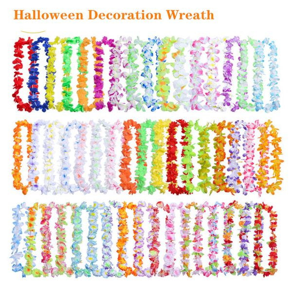 

100pcs hawaiian garland flower garland flower necklace hawaiian flowers leis evening supply beach funny wreath diy decorations/7