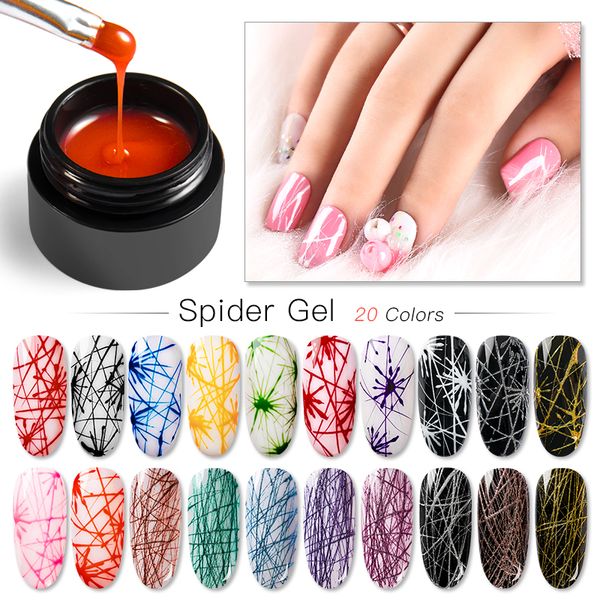 

mtssii 5ml wire drawing nail gel lacquer painting gel varnish pulling silk spider creative nail art polish manicure, Red;pink