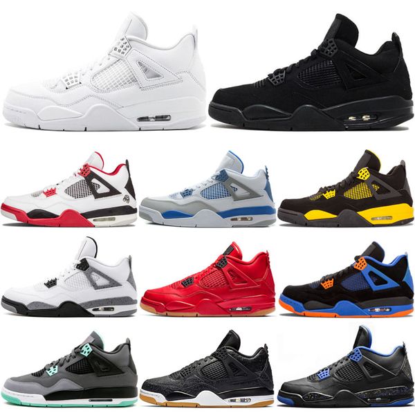 

og 4 4s pure money men basketball shoes cool grey fiba black cat fire red flight nostalgia mens trainers sports sneakers