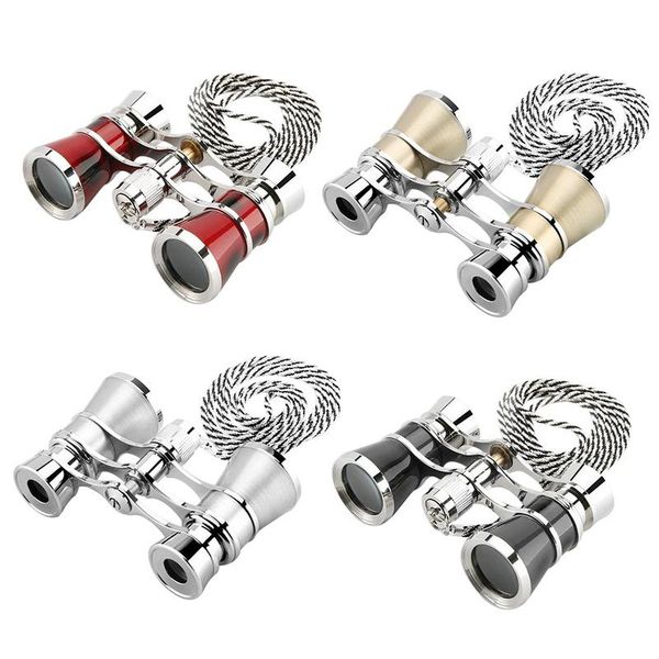 

outdoor camping travel binocular for kids opera theater vintage binoculars with chain necklace