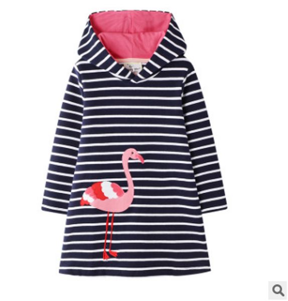 

new girls autumn dress striped hooded leisure ing, Red;yellow