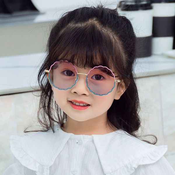 

xojox 2020 girls street shooting decorative mirror sunglasses round frame wave uv400 glasses, White;black