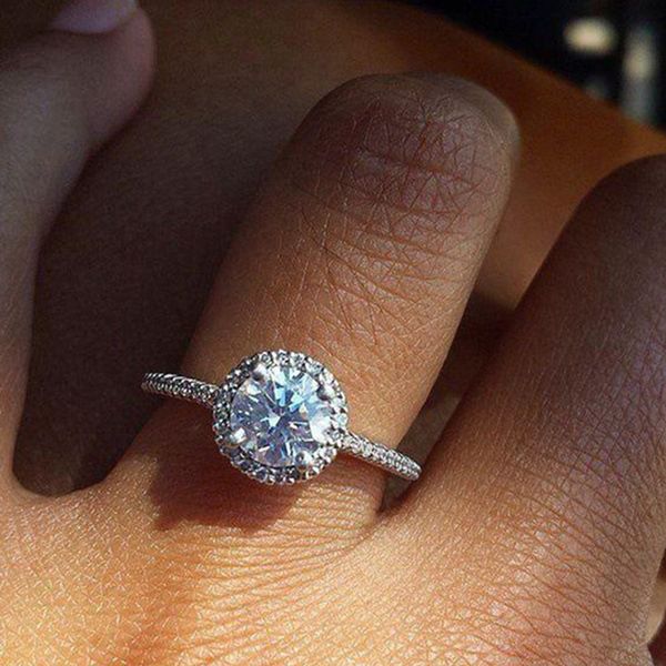 

selling exquisite new set of zircon ring female eight heart eight arrow round ring, Golden;silver
