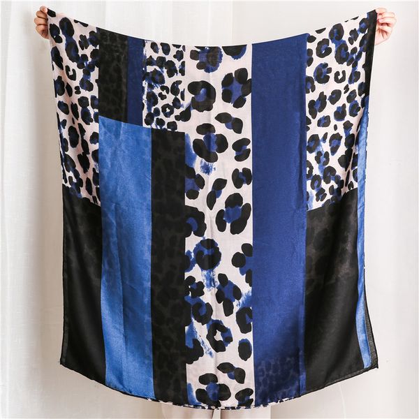 

accesorios mujer winter scarf women autumn long blue red orange leopard patchwork scarf ladies office work wear, Blue;gray