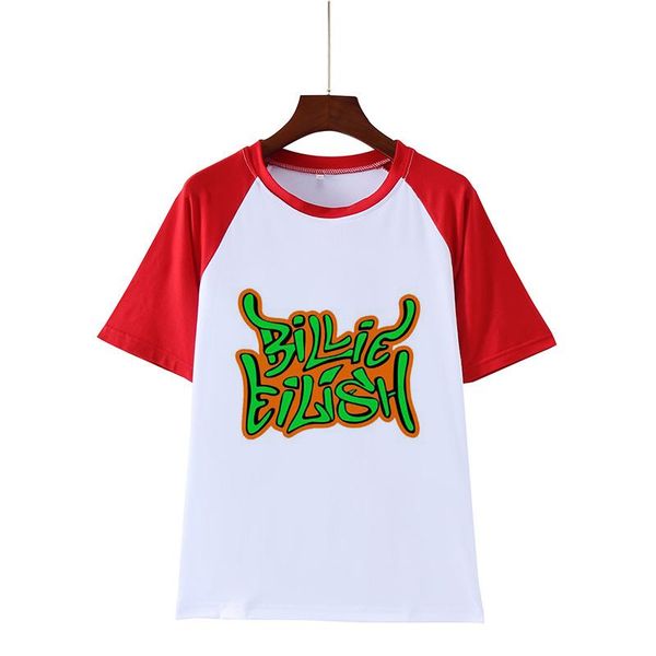 

billie tshirts cartoon letter printed casual ladies tees eilish short sleeve pullover straight girls summer womens designer, White