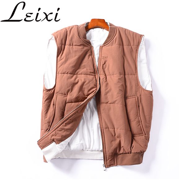 

women winter vest jacket thicken warm casual cotton padded waistcoat female sleeveless, Black
