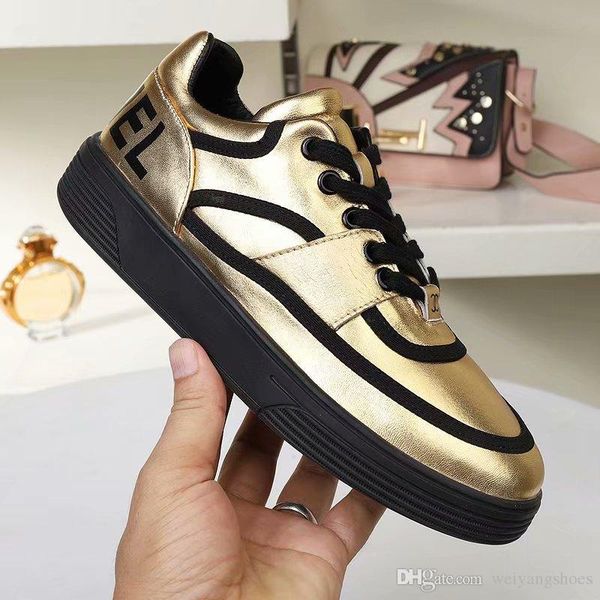 

autumn winter women shoes patent leather golden black low womens sports shoes girl flat super luxury fashion platform