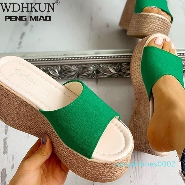 

fashion 2020 new summer women's sandals peep-toe shoes woman high-heeled platfroms casual wedges for women high heels shoes c02, Black
