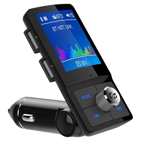 

dragonpad colorful screen wireless bluetooth fm modulator transmitter hands-car kit dual usb fast charge car charger