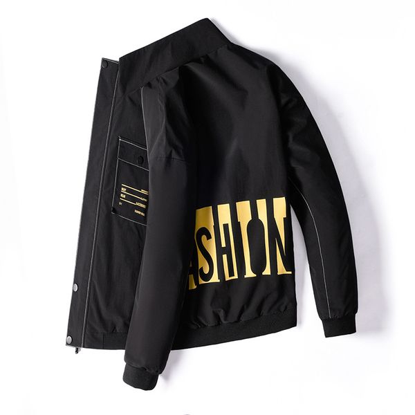 

mens autumn winter casual loose jacket coats letter printed contrast color patchwork male plus size coats, Black;brown