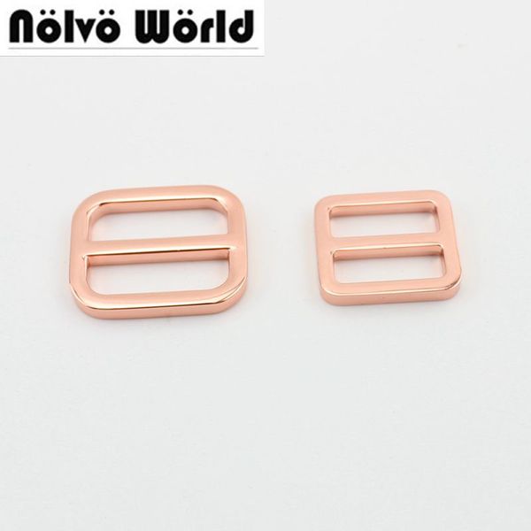 

10pcs 50pcs 25mm 20mm rose gold bags handbags long shoulder strap webbing adjustment retangle buckle suspenders slider welded, Black