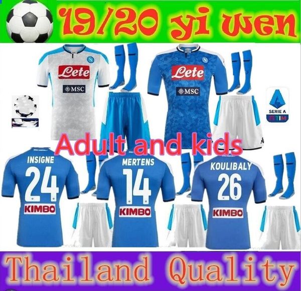 

and kids 19 20 napoli soccer jersey home 2019 2020 naples zielinski hamsik insigne mertens callejon player rog football shirts, Black;yellow