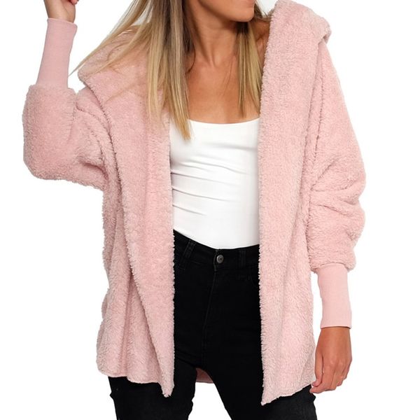

adisputent autumn winter women faux fur coat 2018 casual plus size long sleeve thicken warm zipper jacket women casaco feminino, Black;brown