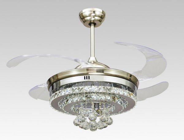 2019 Led Modern Crystal Acrylic Invisible Remote Control Ceiling