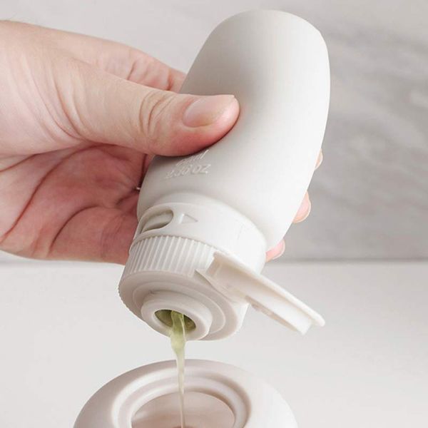 

portable travel silicone leak proof storage bottle folding lotion bottle container for business lotion shampoo makeup cleanser
