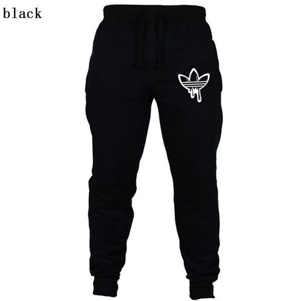 

2019 fall men's black doodle print trousers jogger men's pants casual slim fit fitness sweatpants big size wholesale
