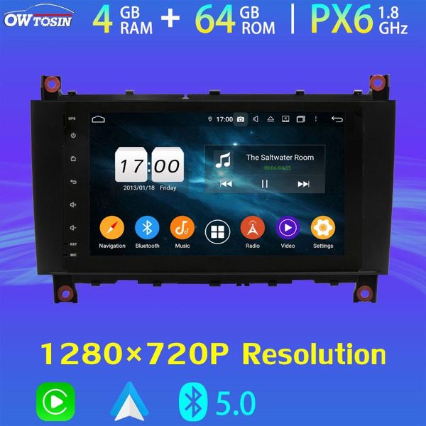 

8" ips 1280*720p px6 4g+64g car multimedia player for c class w209 w203 android gps radio bluetooth 5.0 tethering car dvd