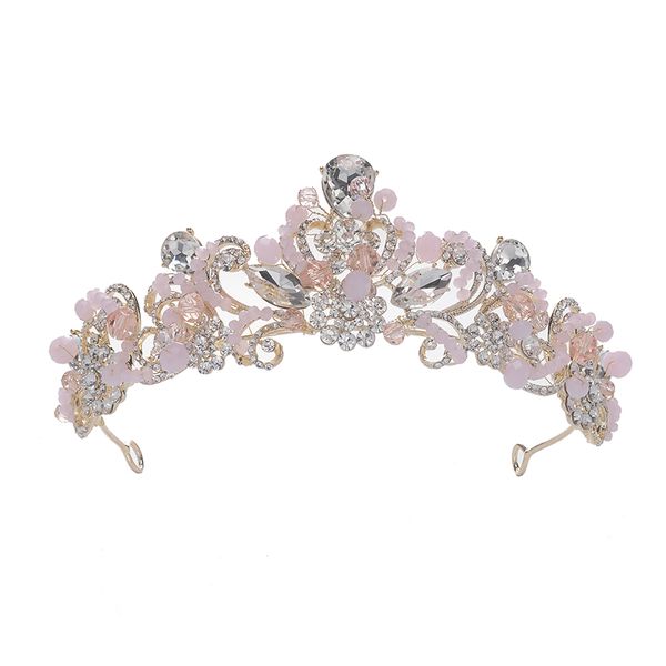 

eseres sparkly gold rhinestone tiara for women wedding hair jewelry women headbands girls accessories, Golden;white