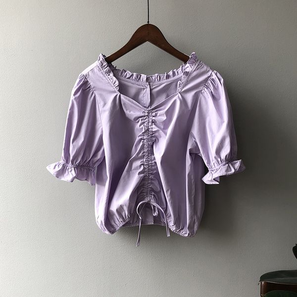 

vintage t shirts women summer t-shirt puff sleeve korean fashion ladies tshirt 2020 casual streetwear clothes ropa de mujer, White