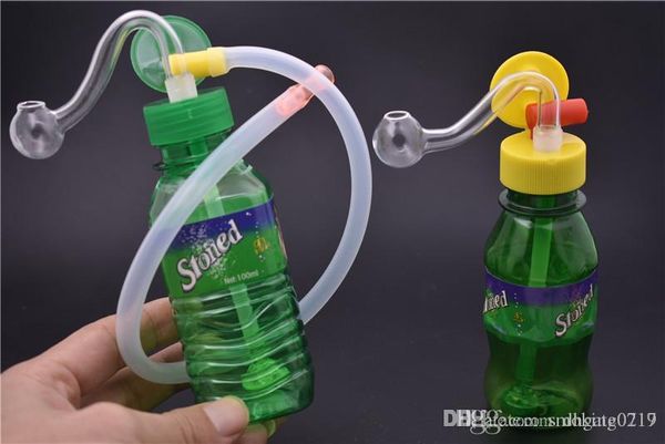 Günstigste Mini-Ölbohrinsel-Bongs, bunt, günstig, tragbar, für Reisen, Kunststoff, Mini-Trinkflasche, Bong, Wasserpfeife, Bohrinseln, Wasserpfeife zum Rauchen