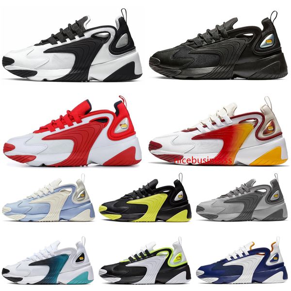 

m2k zoom 2k running shoes m2k tekno 2000 triple black creamy white oreo royal blue women mens trainers athletic sports sneakers 36-45