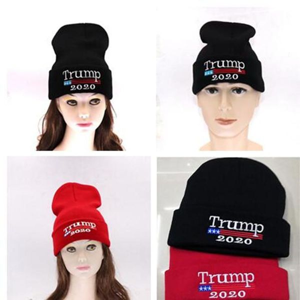 

2020 trump american election knitting caps usa flag embroidered wool knitted hats beanies campaign winter warm skull hats b81401, Silver