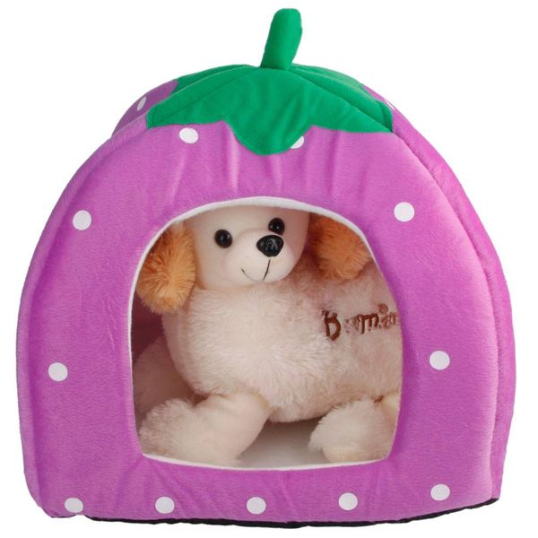 

soft cotton cute strawberry style multi-purpose pets dog cat house nest yurt