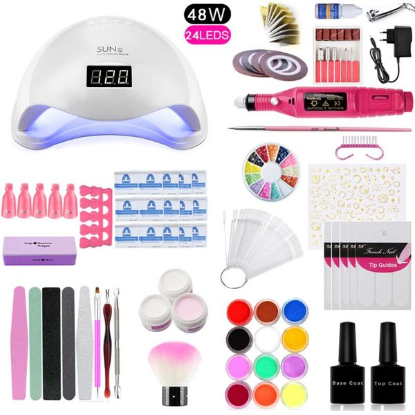 

yao manicure set for nail set 48w/80w uv led lamp electric nail drill manicure sets art tools acrylic powder acrylic