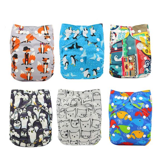 

washable reusable diaper cover cartoon pattern waterproof pul baby nappy changing reusable pocket diaper