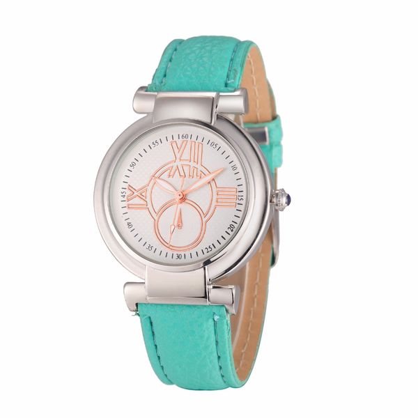 

women's watch ladies dress wrist watches leather fashion brand casual wristwatch 100pcs/lot, Slivery;brown
