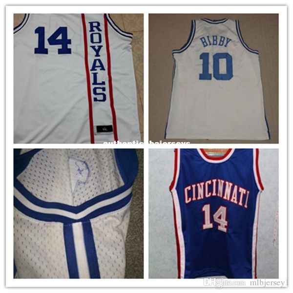 

#14 oscar robertson cincinatti royals vintage #10 bibby throwbacks basketball jerseys,retro men's customized embroidery, Black;blue